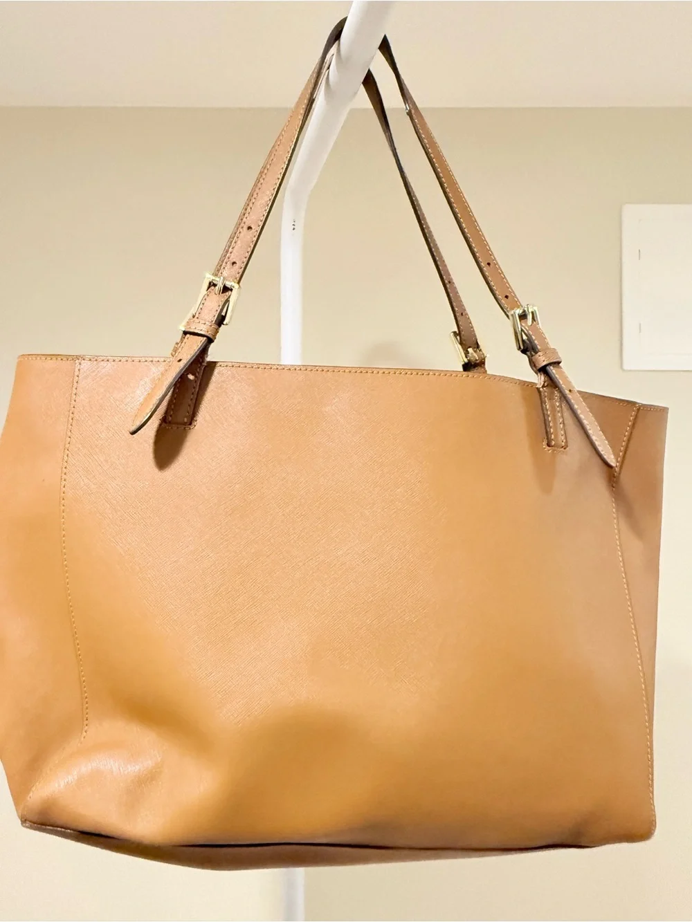 Tory Burch Cognac Leather Tote with Gold Logo